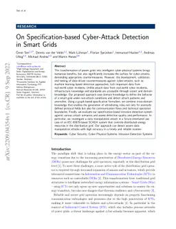 On Specification-based Cyber-Attack Detection in Smart Grids