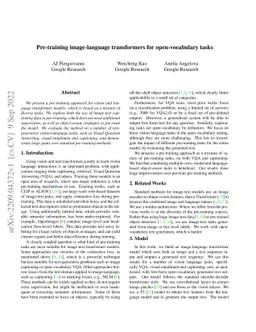 Pre-training image-language transformers for open-vocabulary tasks