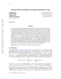 Expected Worst Case Regret via Stochastic Sequential Covering