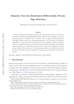 Majority Vote for Distributed Differentially Private Sign Selection