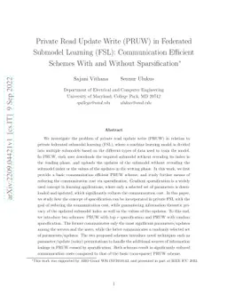 Private Read Update Write (PRUW) in Federated Submodel Learning (FSL):
  Communication Efficient Schemes With and Without Sparsification