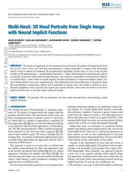 Multi-NeuS: 3D Head Portraits from Single Image with Neural Implicit
  Functions