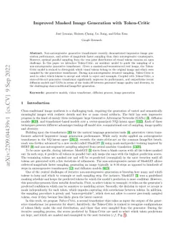 Improved Masked Image Generation with Token-Critic