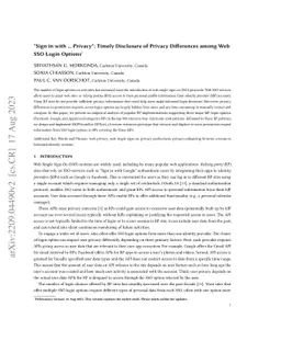 "Sign in with ... Privacy'': Timely Disclosure of Privacy Differences
  among Web SSO Login Options