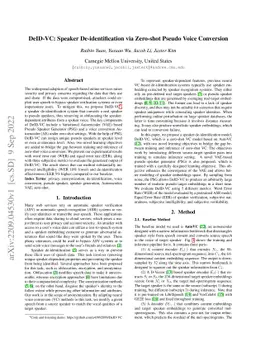 DeID-VC: Speaker De-identification via Zero-shot Pseudo Voice Conversion