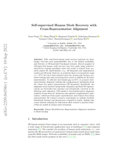 Self-supervised Human Mesh Recovery with Cross-Representation Alignment