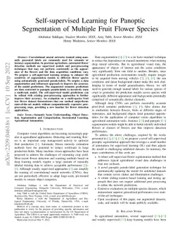 Self-supervised Learning for Panoptic Segmentation of Multiple Fruit
  Flower Species