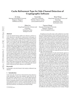 Cache Refinement Type for Side-Channel Detection of Cryptographic
  Software
