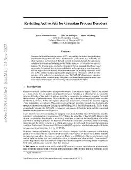 Revisiting Active Sets for Gaussian Process Decoders