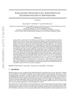 Explainable Image Quality Assessments in Teledermatological Photography