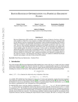 Batch Bayesian Optimization via Particle Gradient Flows