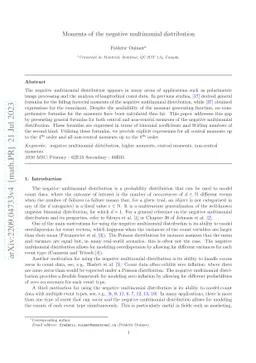 Moments of the negative multinomial distribution