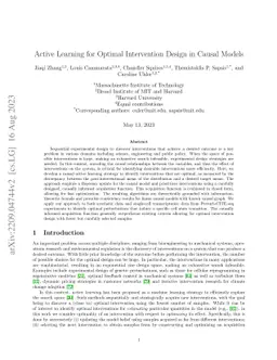 Active Learning for Optimal Intervention Design in Causal Models