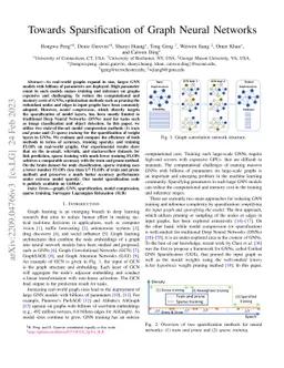 Towards Sparsification of Graph Neural Networks