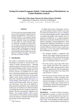 Testing Pre-trained Language Models' Understanding of Distributivity via
  Causal Mediation Analysis