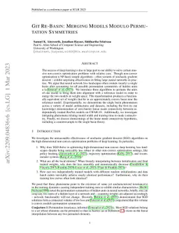 Git Re-Basin: Merging Models modulo Permutation Symmetries