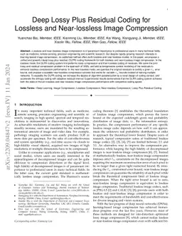 Deep Lossy Plus Residual Coding for Lossless and Near-lossless Image
  Compression