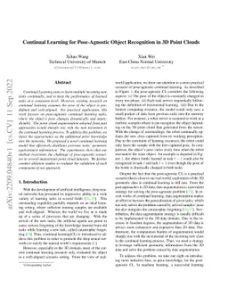 Continual Learning for Pose-Agnostic Object Recognition in 3D Point
  Clouds