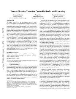 Secure Shapley Value for Cross-Silo Federated Learning (Technical
  Report)