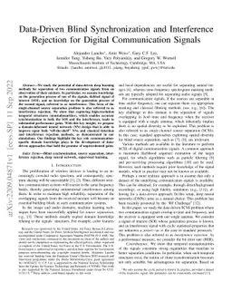 Data-Driven Blind Synchronization and Interference Rejection for Digital
  Communication Signals