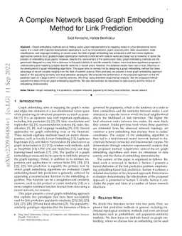 A Complex Network based Graph Embedding Method for Link Prediction