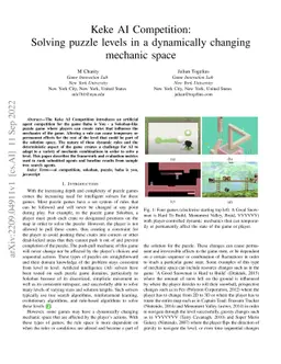 Keke AI Competition: Solving puzzle levels in a dynamically changing
  mechanic space