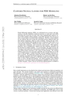 Clifford Neural Layers for PDE Modeling
