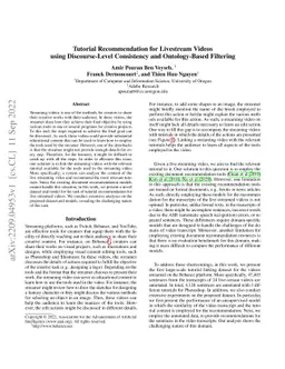 Tutorial Recommendation for Livestream Videos using Discourse-Level
  Consistency and Ontology-Based Filtering