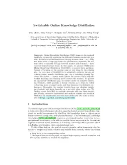 Switchable Online Knowledge Distillation