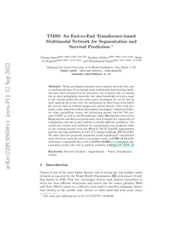 TMSS: An End-to-End Transformer-based Multimodal Network for
  Segmentation and Survival Prediction