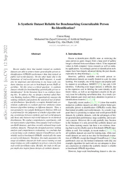 Is Synthetic Dataset Reliable for Benchmarking Generalizable Person
  Re-Identification?