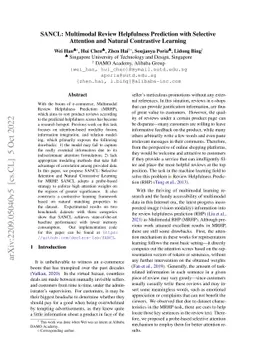 SANCL: Multimodal Review Helpfulness Prediction with Selective Attention
  and Natural Contrastive Learning