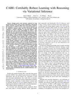 CARE: Certifiably Robust Learning with Reasoning via Variational
  Inference