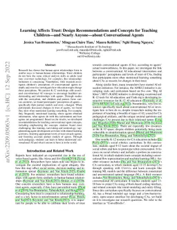 Learning Affects Trust: Design Recommendations and Concepts for Teaching
  Children -- and Nearly Anyone -- about Conversational Agents