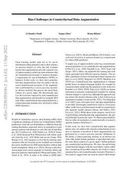 Bias Challenges in Counterfactual Data Augmentation