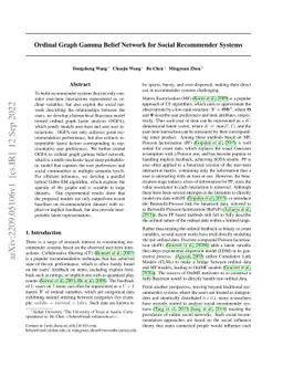 Ordinal Graph Gamma Belief Network for Social Recommender Systems