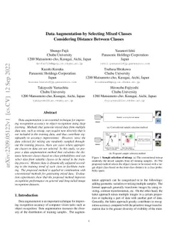 Data Augmentation by Selecting Mixed Classes Considering Distance
  Between Classes