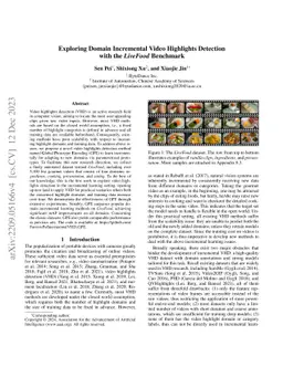 Exploring Domain Incremental Video Highlights Detection with the
  LiveFood Benchmark