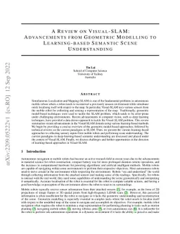 A Review on Visual-SLAM: Advancements from Geometric Modelling to
  Learning-based Semantic Scene Understanding