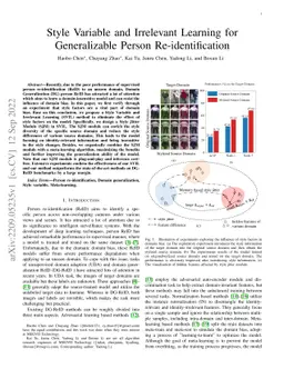 Style Variable and Irrelevant Learning for Generalizable Person
  Re-identification