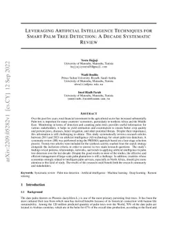 Leveraging Artificial Intelligence Techniques for Smart Palm Tree
  Detection: A Decade Systematic Review