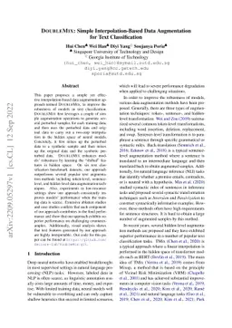 DoubleMix: Simple Interpolation-Based Data Augmentation for Text
  Classification
