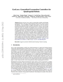 GenLoco: Generalized Locomotion Controllers for Quadrupedal Robots