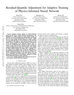 Residual-Quantile Adjustment for Adaptive Training of Physics-informed
  Neural Network