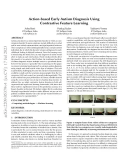 Action-based Early Autism Diagnosis Using Contrastive Feature Learning
