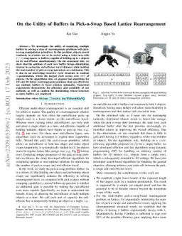 On the Utility of Buffers in Pick-n-Swap Based Lattice Rearrangement