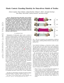 Elastic Context: Encoding Elasticity for Data-driven Models of Textiles