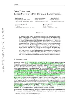 Soft Diffusion: Score Matching for General Corruptions
