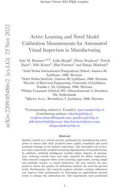 Active Learning and Novel Model Calibration Measurements for Automated
  Visual Inspection in Manufacturing
