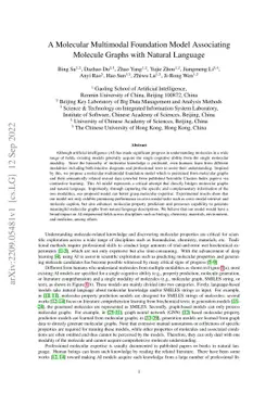 A Molecular Multimodal Foundation Model Associating Molecule Graphs with
  Natural Language